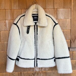 Zara Fleece Biker Jacket